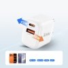 Ładowarka Sieciowa Tech-Protect NCA45W-GaN 2-Port PD 45W QC3.0+ Kabel USB-C White